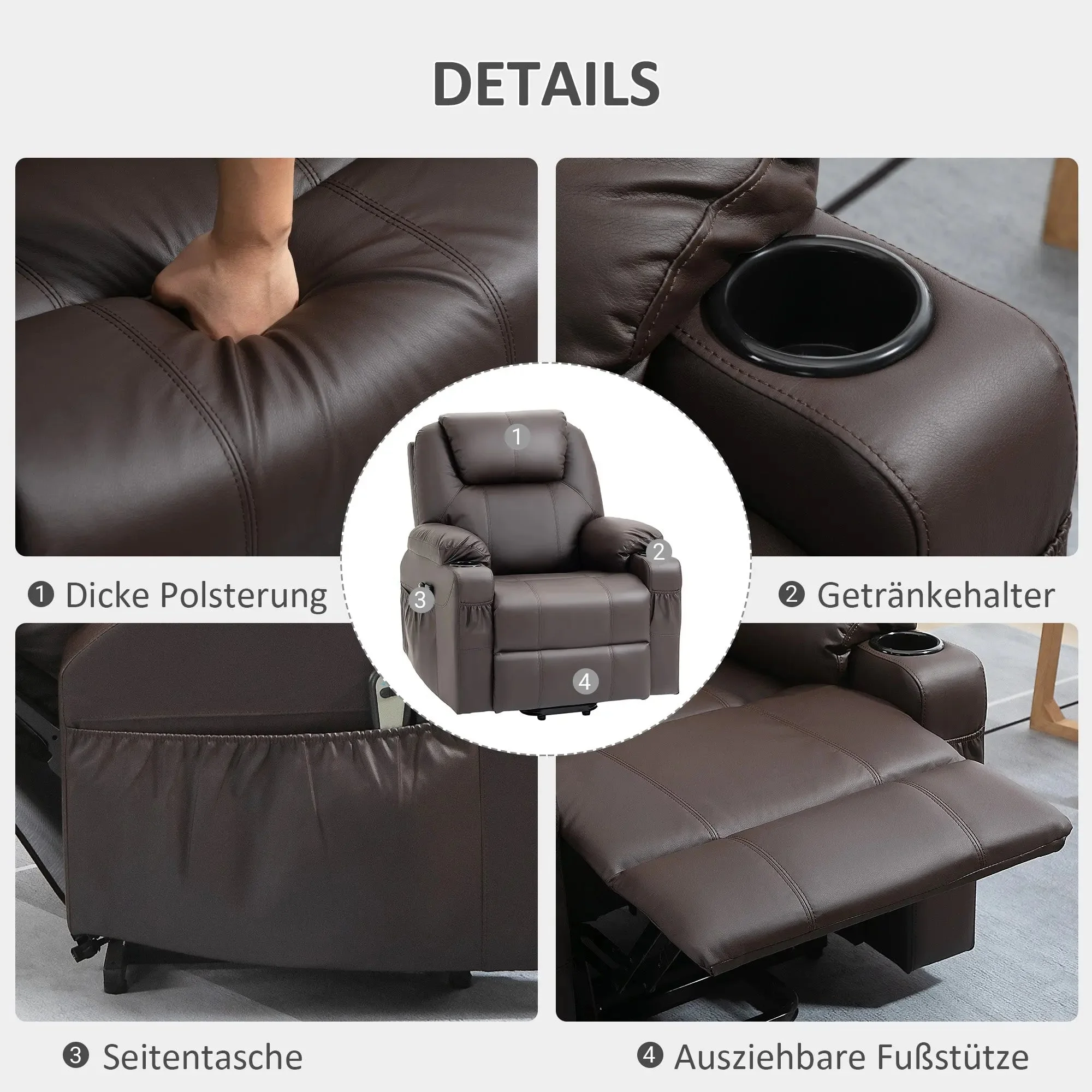 RehaComfort Aufstehsessel Grandano mit Massage – view 5