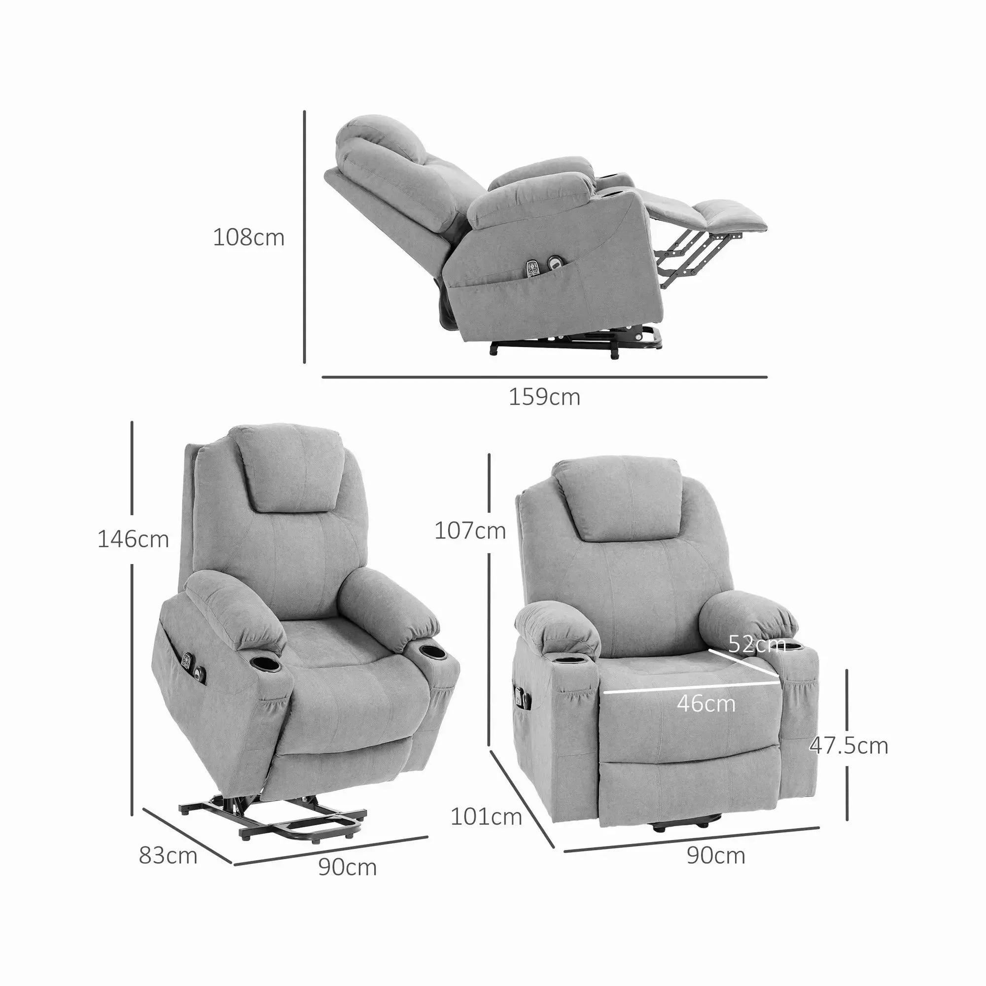 Massagesessel mit Aufstehhilfe elektrisch – view 3