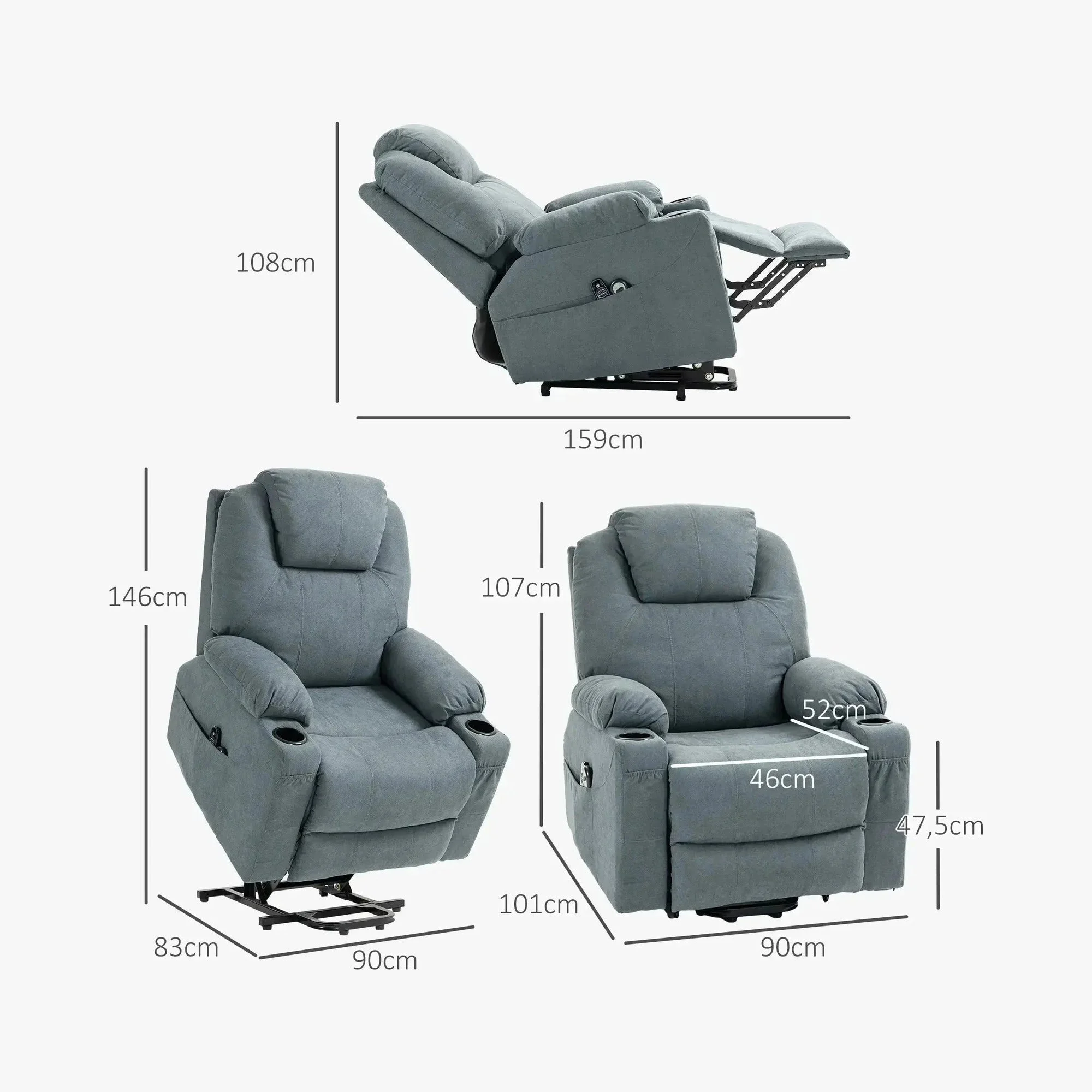 Massagesessel mit Aufstehhilfe elektrisch – view 10