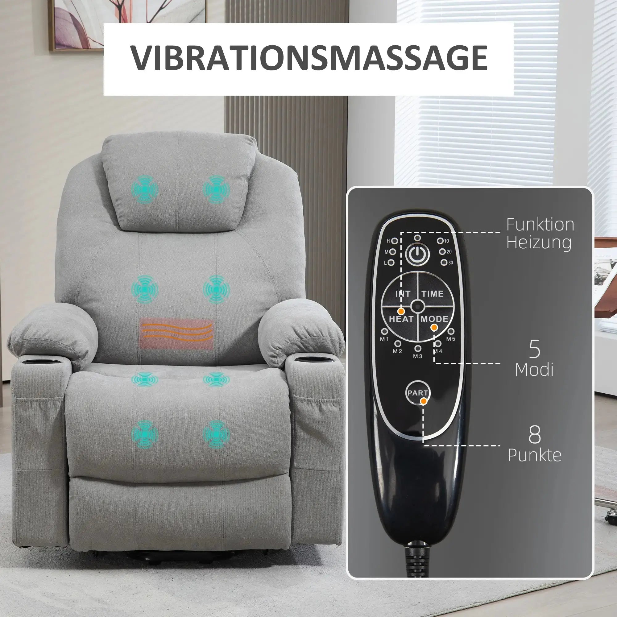 Massagesessel mit Aufstehhilfe elektrisch – view 2