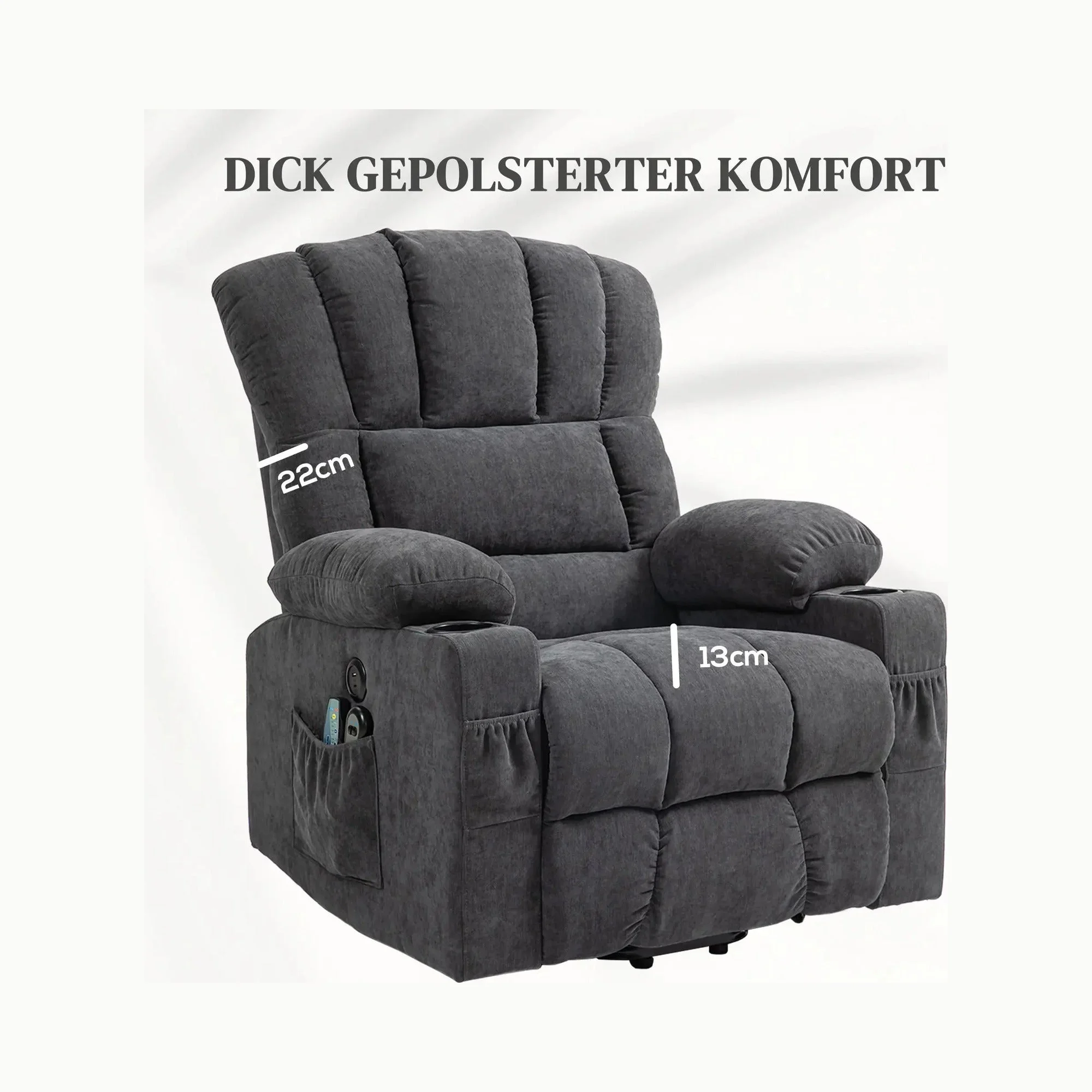 Seniorensessel mit Massagefunktion und Wärme – view 5
