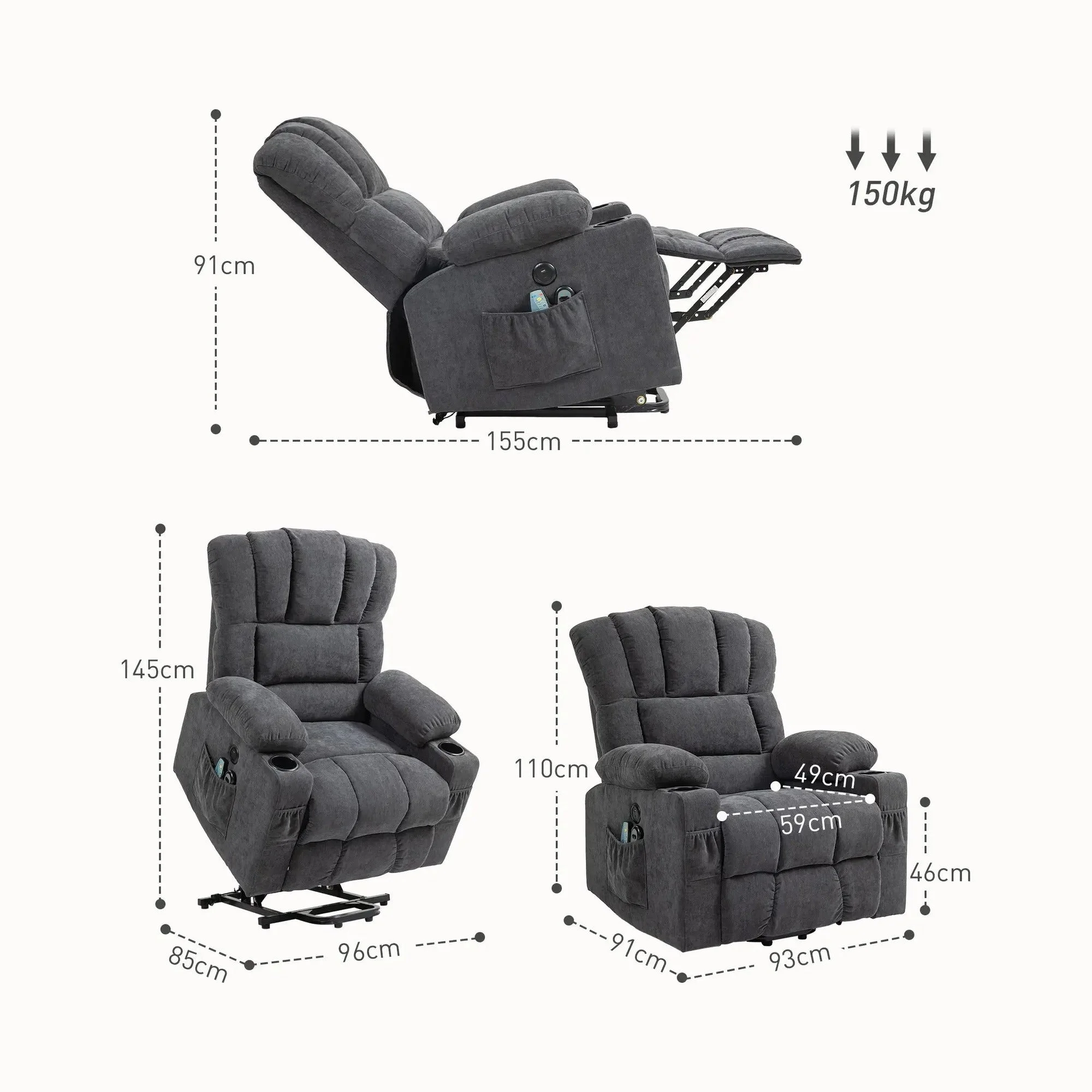 Seniorensessel mit Massagefunktion und Wärme – view 7