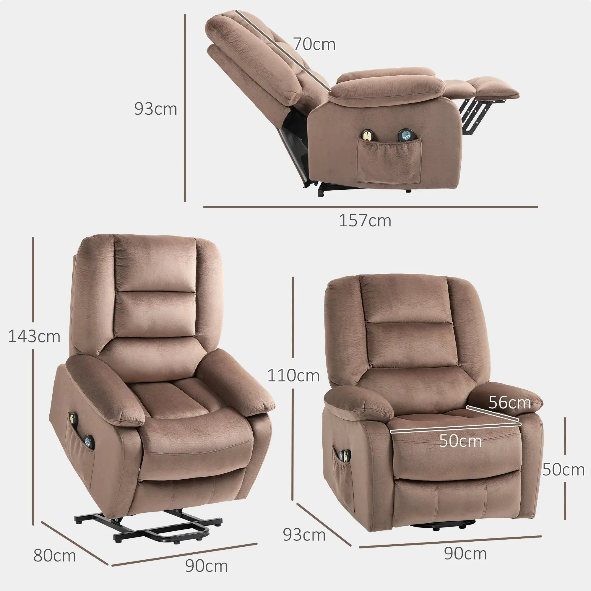 Elektrischer Massagesessel mit Aufstehhilfe – view 7